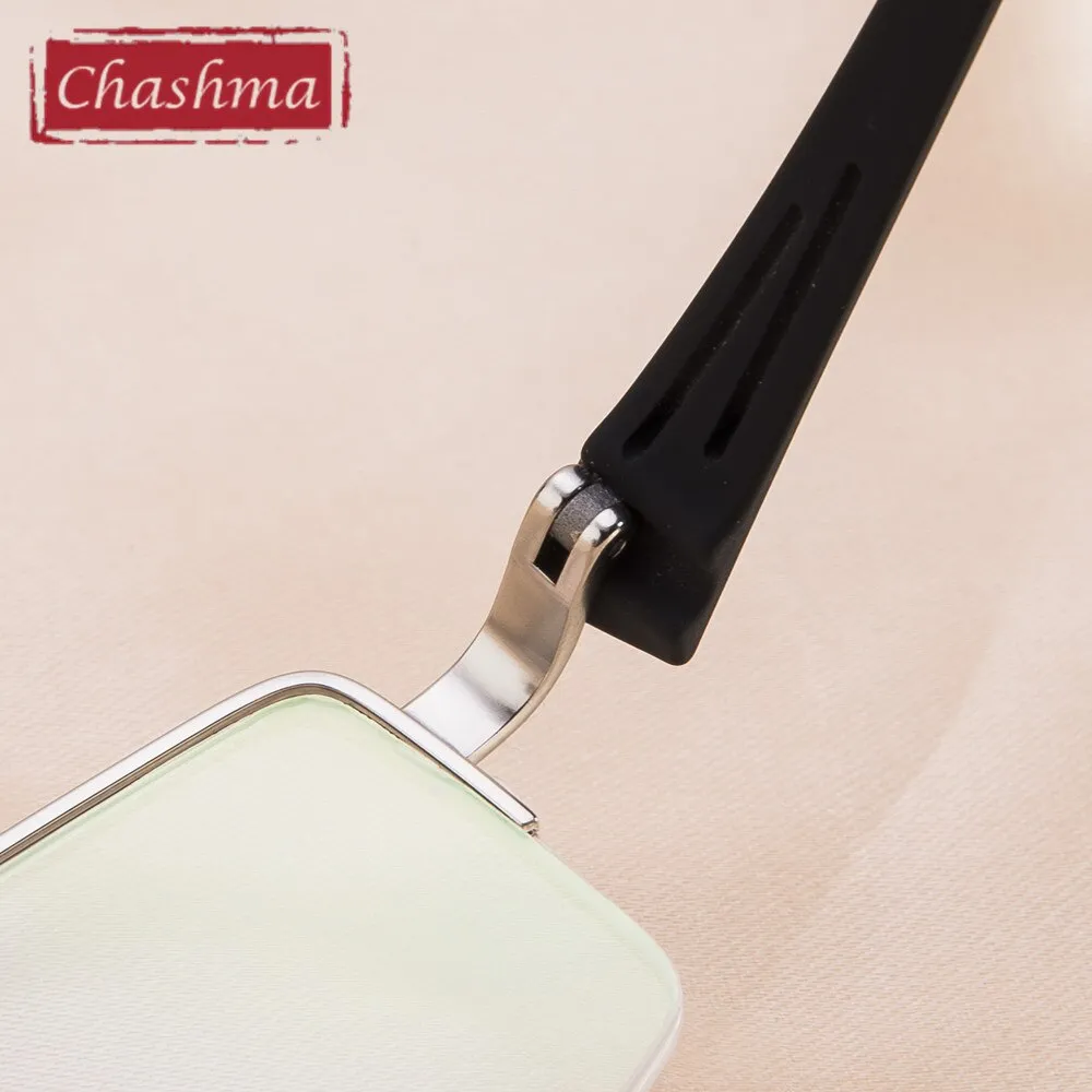 Chashma Men's Semi Rim Square Big Titanium Alloy Tr 90 Eyeglasses 8157