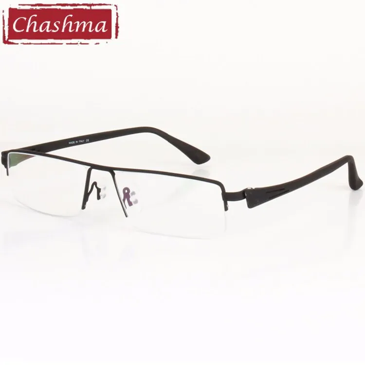 Chashma Men's Semi Rim Square Big Titanium Alloy Tr 90 Eyeglasses 8157