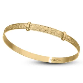 Children's 9ct Gold Flower Baby Bangle (0-1 years)
