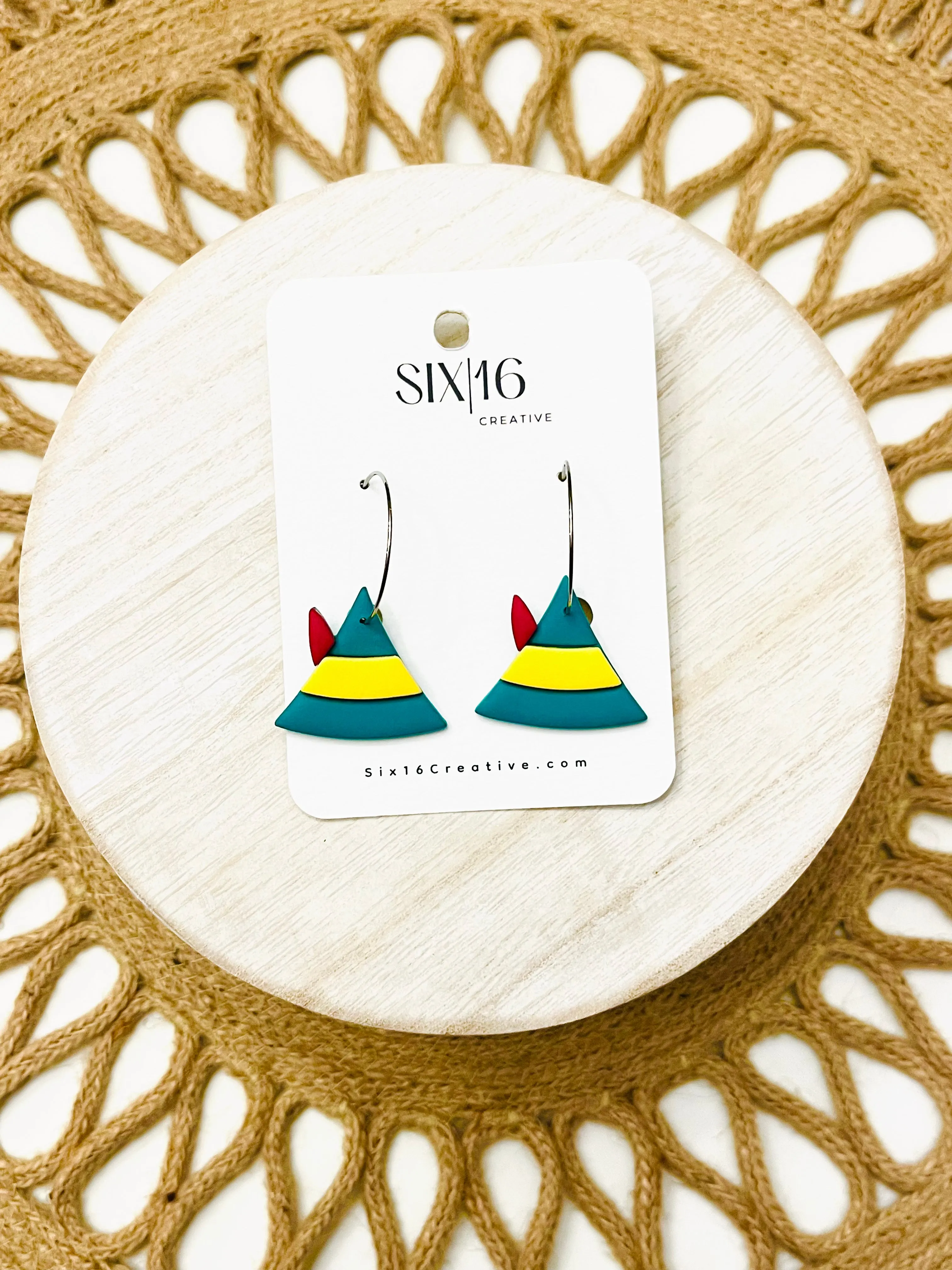 Christmas Elf Hat Polymer Clay Earrings