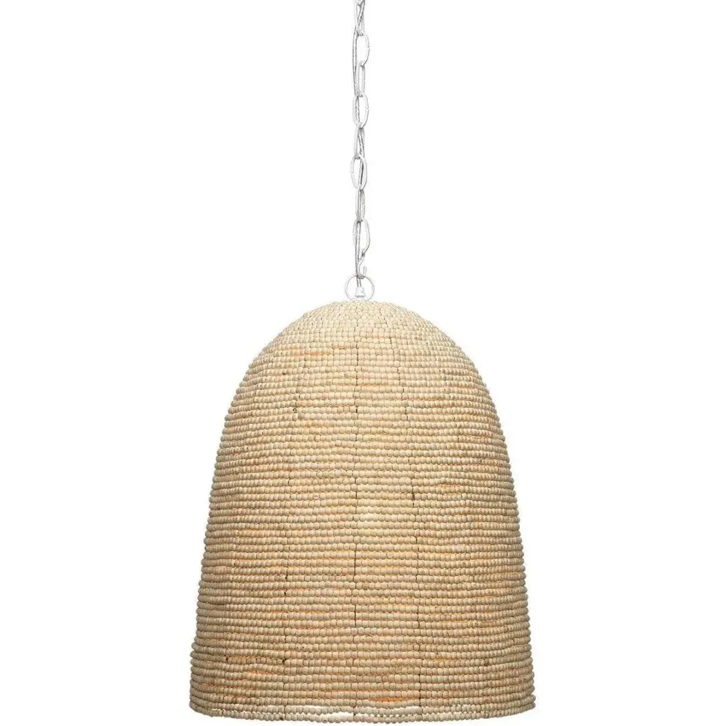 Coastal Style Brown Mango Wood Iron Waterfront Pendant