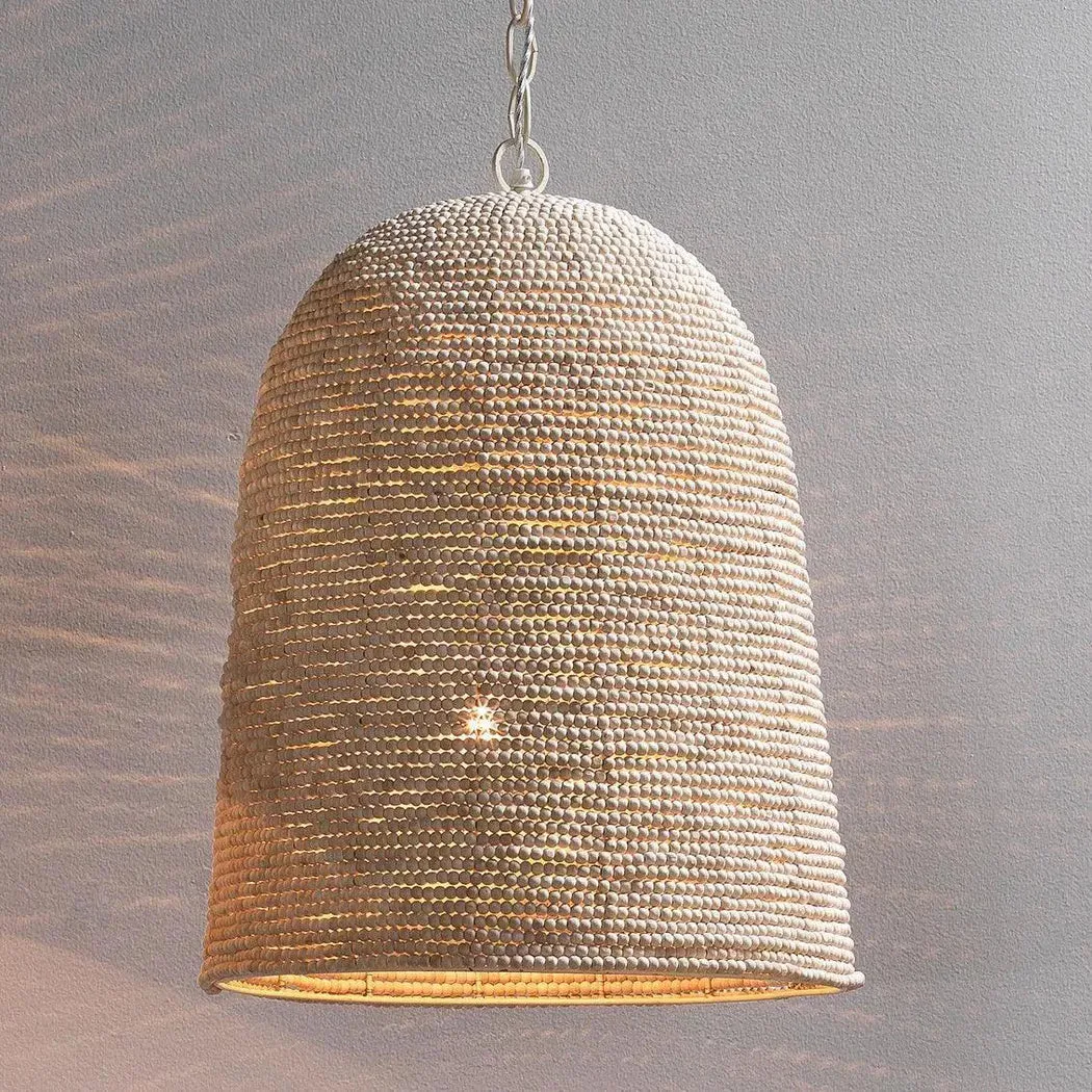 Coastal Style Brown Mango Wood Iron Waterfront Pendant