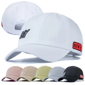 Cotton Cap For Women Men Fashion NY Embroidered Baseball Cap Red Letters Plain Style Adjustable Outdoor Streetwear Hat Cap