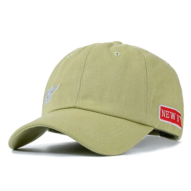 Cotton Cap For Women Men Fashion NY Embroidered Baseball Cap Red Letters Plain Style Adjustable Outdoor Streetwear Hat Cap