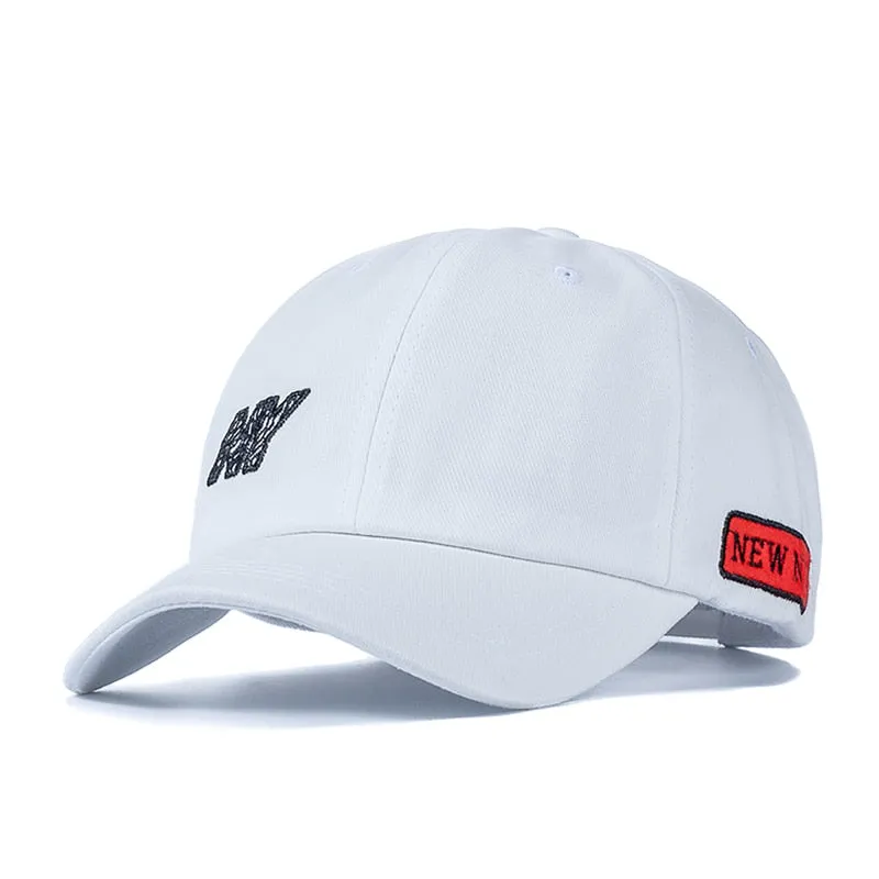 Cotton Cap For Women Men Fashion NY Embroidered Baseball Cap Red Letters Plain Style Adjustable Outdoor Streetwear Hat Cap