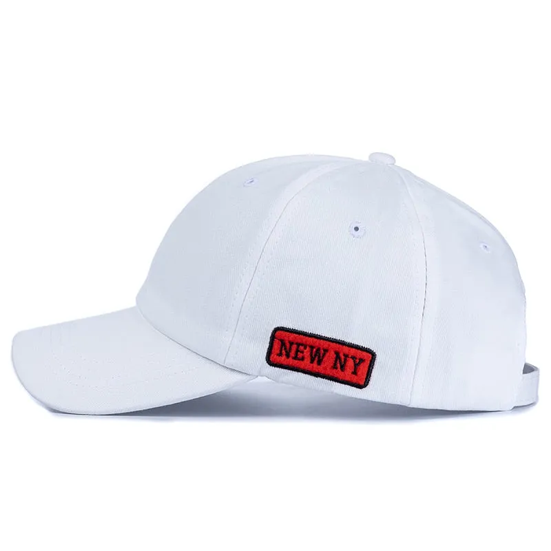 Cotton Cap For Women Men Fashion NY Embroidered Baseball Cap Red Letters Plain Style Adjustable Outdoor Streetwear Hat Cap