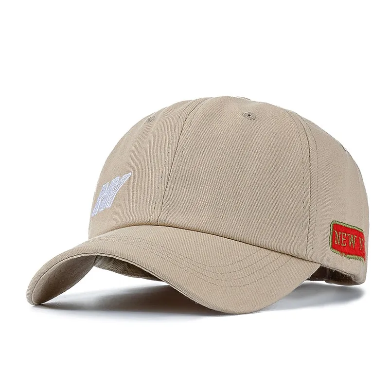 Cotton Cap For Women Men Fashion NY Embroidered Baseball Cap Red Letters Plain Style Adjustable Outdoor Streetwear Hat Cap