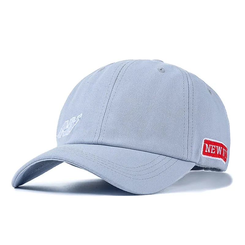 Cotton Cap For Women Men Fashion NY Embroidered Baseball Cap Red Letters Plain Style Adjustable Outdoor Streetwear Hat Cap