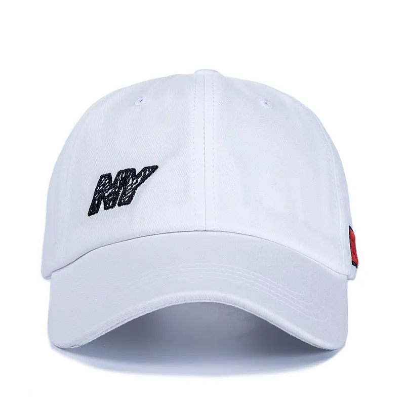 Cotton Cap For Women Men Fashion NY Embroidered Baseball Cap Red Letters Plain Style Adjustable Outdoor Streetwear Hat Cap