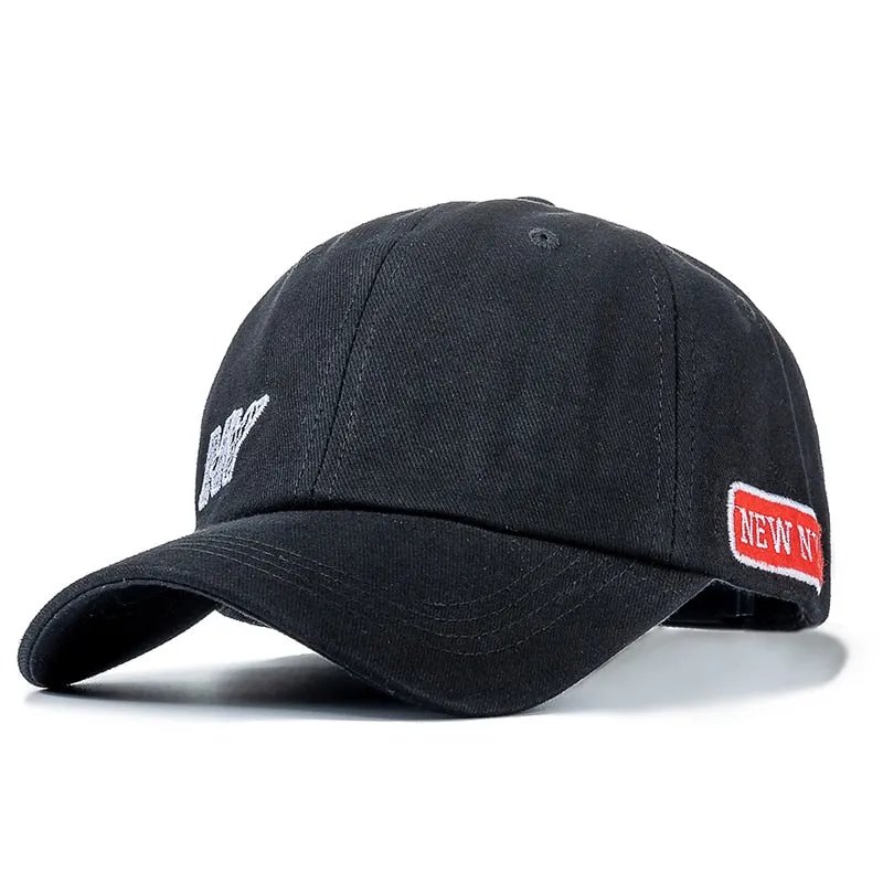 Cotton Cap For Women Men Fashion NY Embroidered Baseball Cap Red Letters Plain Style Adjustable Outdoor Streetwear Hat Cap