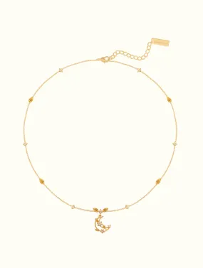 Crescent Jewel Leaf Choker