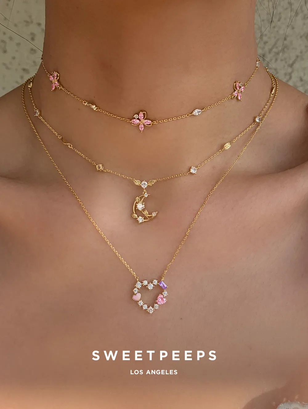 Crescent Jewel Leaf Choker