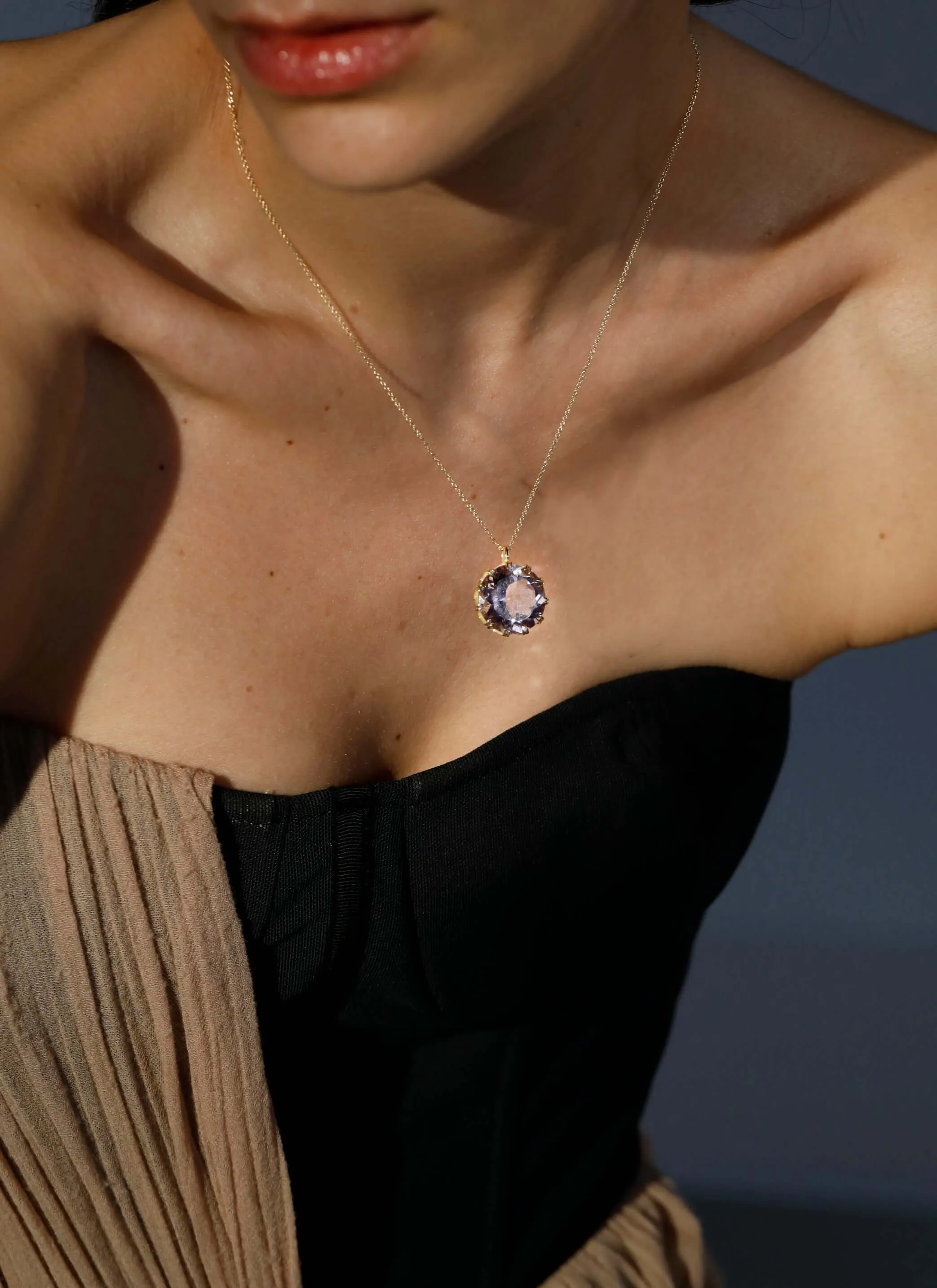 Crown Pendant Purple Amethyst