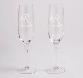 Custom Initial Wedding Toasting Glasses