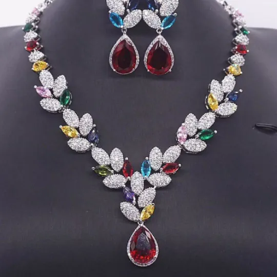 CZ Wedding Necklace Set
