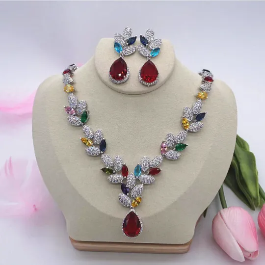CZ Wedding Necklace Set
