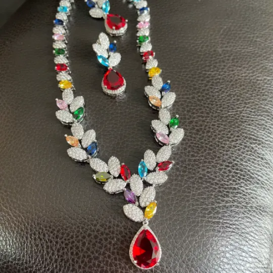CZ Wedding Necklace Set