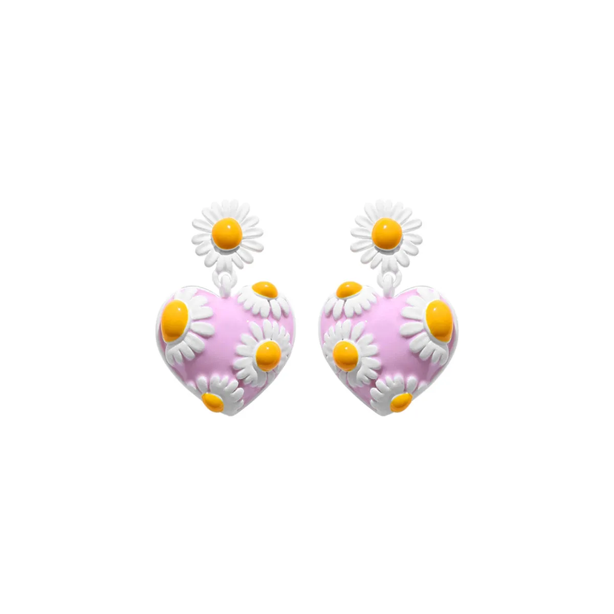Darling Daisy Dangle Pink Earrings