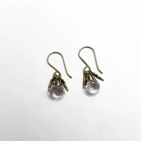 Debbie Fisher | Clear Quartz and Gold Vermeil Beads on Gold Fill Wire Earrings