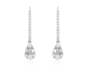 Diamond Teardrop Design Dangle Earrings