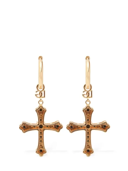 Dolce&amp;Gabbana   DG DNA crystal cross earrings 