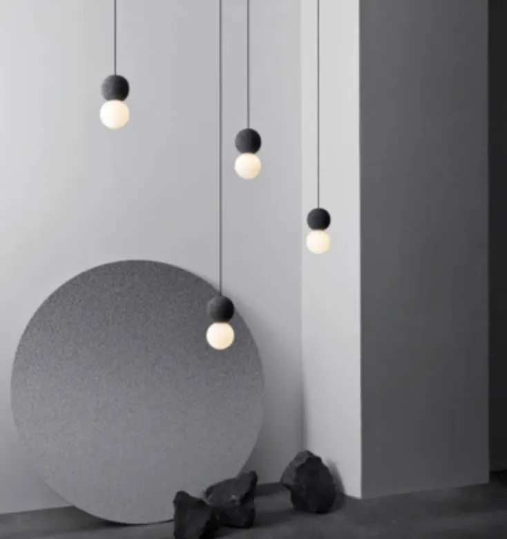 Dorte Cement Scandinavian Minimalist Pendant Light