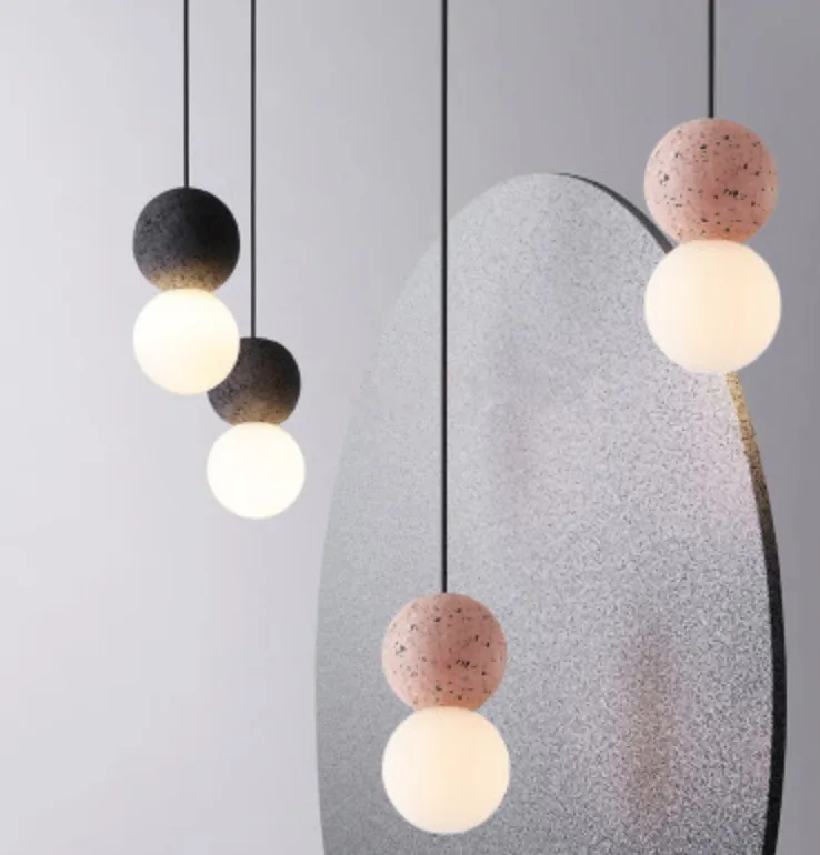 Dorte Cement Scandinavian Minimalist Pendant Light