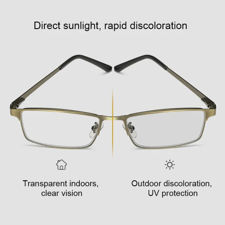 Dual-purpose Photochromic Presbyopic Glasses,  2.00D(Gold)