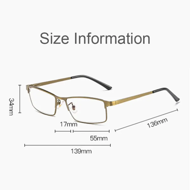 Dual-purpose Photochromic Presbyopic Glasses,  2.00D(Gold)