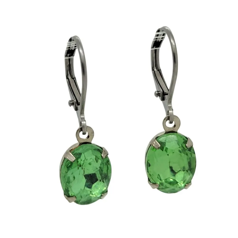 Earrings - Greens - Steel Vintage Rhinestone Dangles (Assorted Styles) by Christine Stoll | Altered Relics