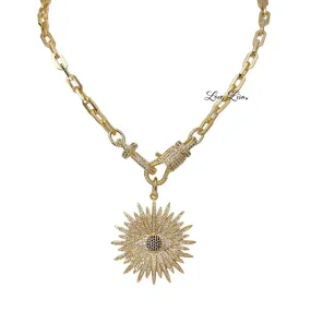 Elaine Elegant Flower Evil Eye Necklace