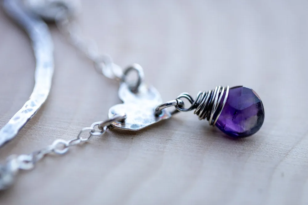 Em'z Blendz Pure Heart Necklace | Amethyst & Fine Silver