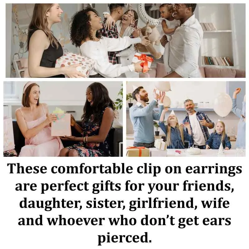 Engraved Ethnic Pentagon Invisible Clip On Hoop Earrings (Gold/Silver)