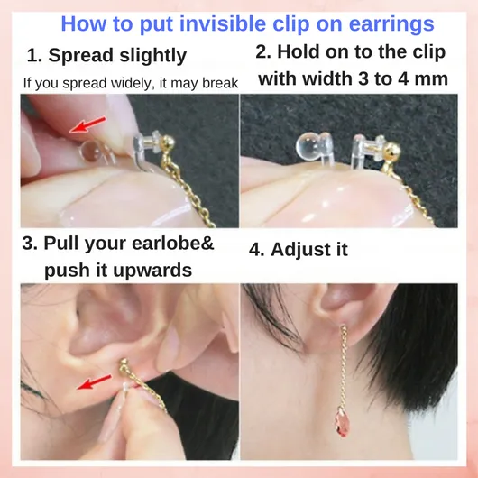 Engraved Ethnic Pentagon Invisible Clip On Hoop Earrings (Gold/Silver)