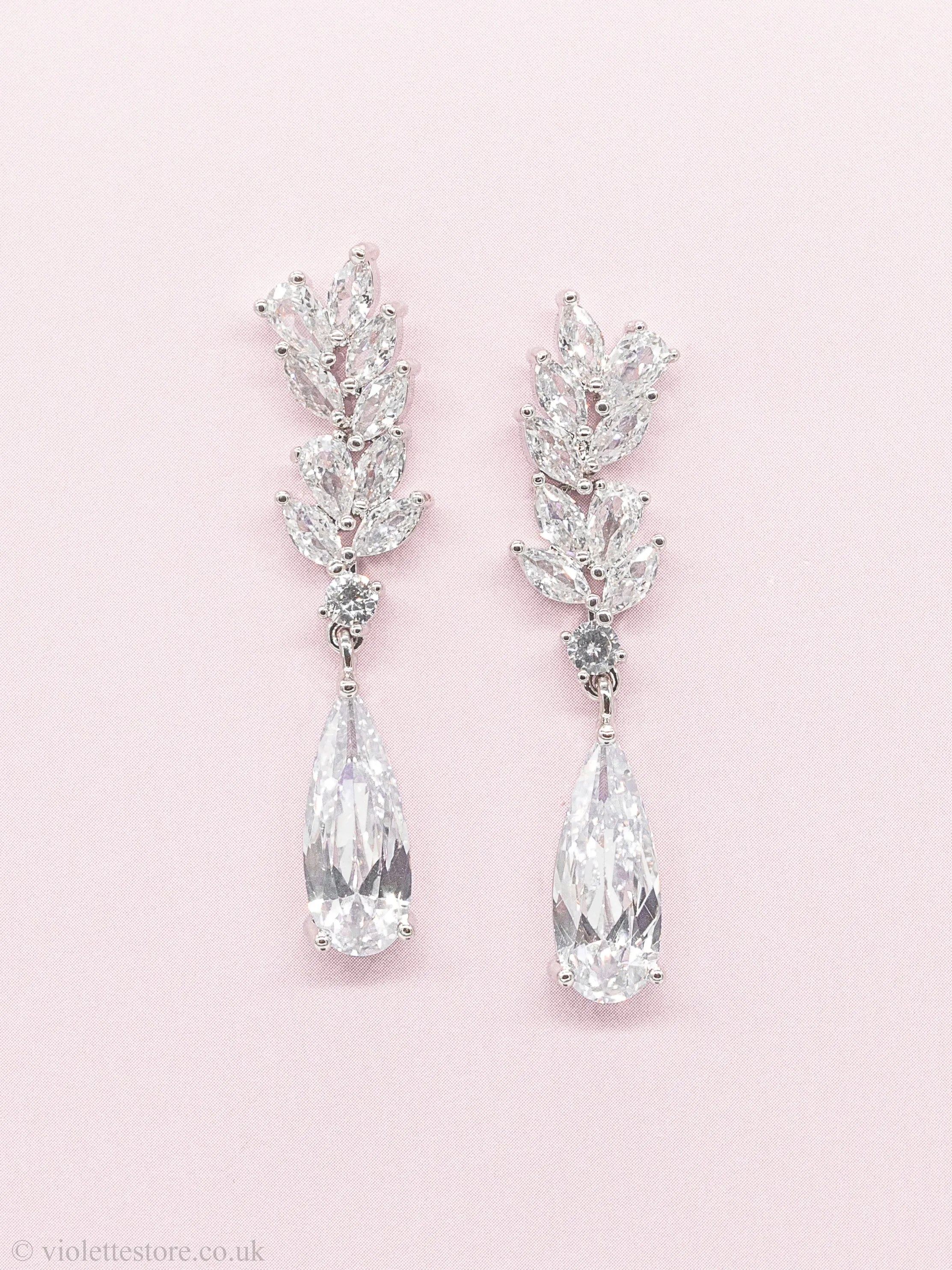 Erin CZ Silver Earrings