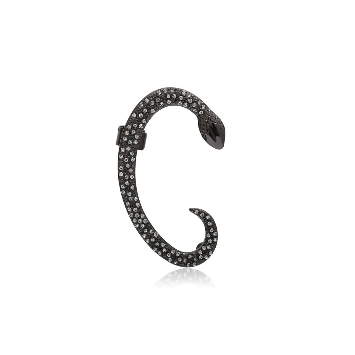 Exaggerated Snake and Dragon Earrings with Zircon Details