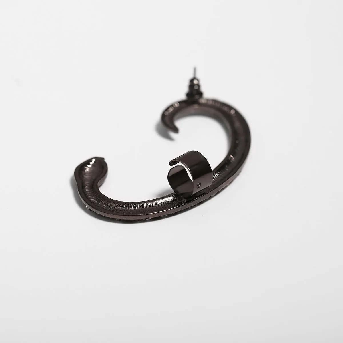Exaggerated Snake and Dragon Earrings with Zircon Details