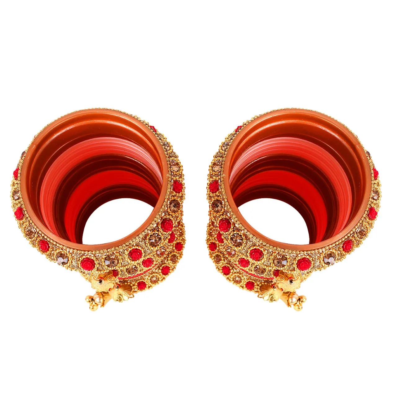 Exclusive Collection Full Bridal Red and Gold Thread Chura Set for Girls