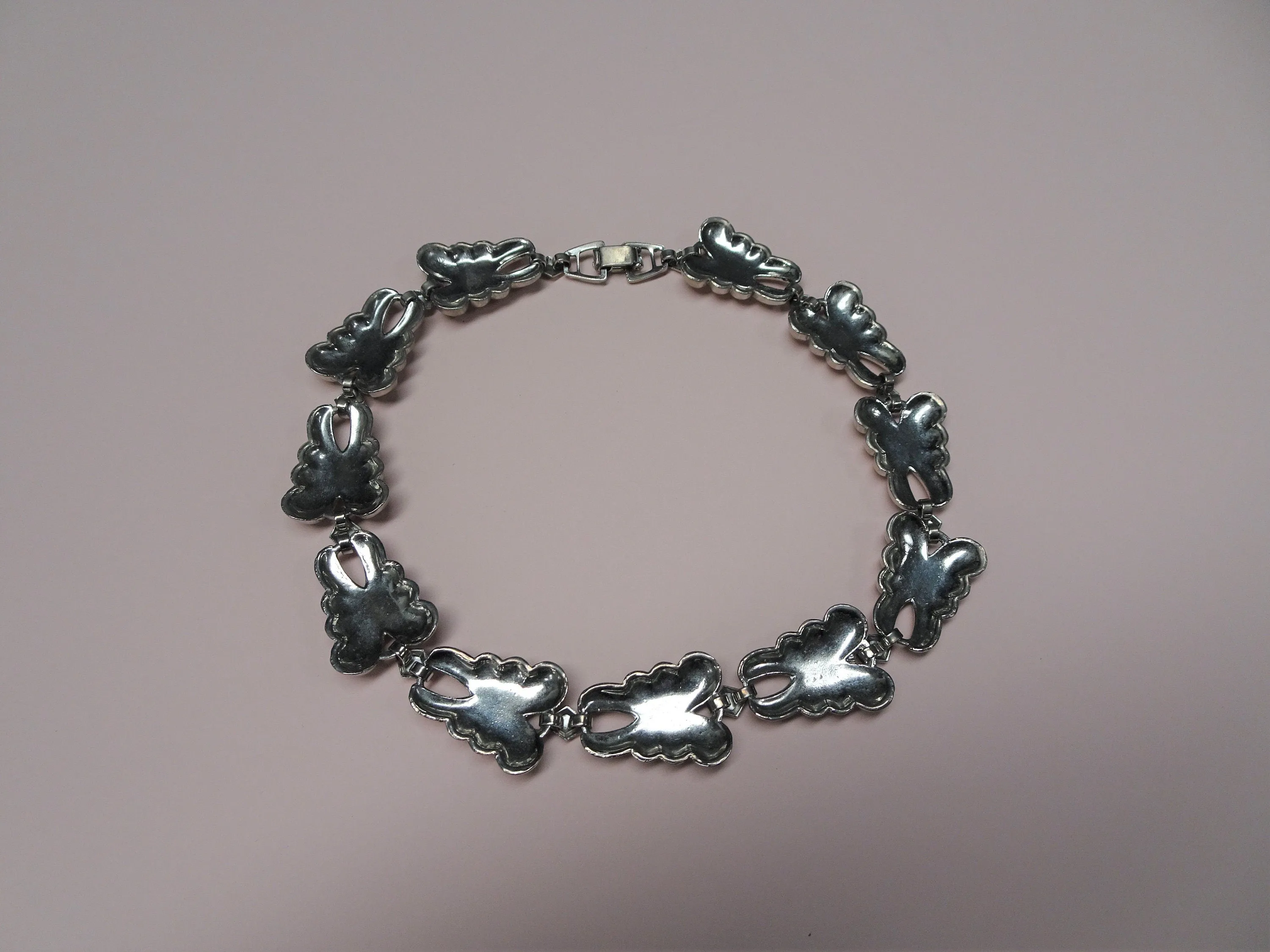 FABULOUS 1940s Necklace,Jorge Jensen Style,Lovely Silver Tone Metal High relief Necklace, Art Deco Design,Collectible Vintage Jewelry