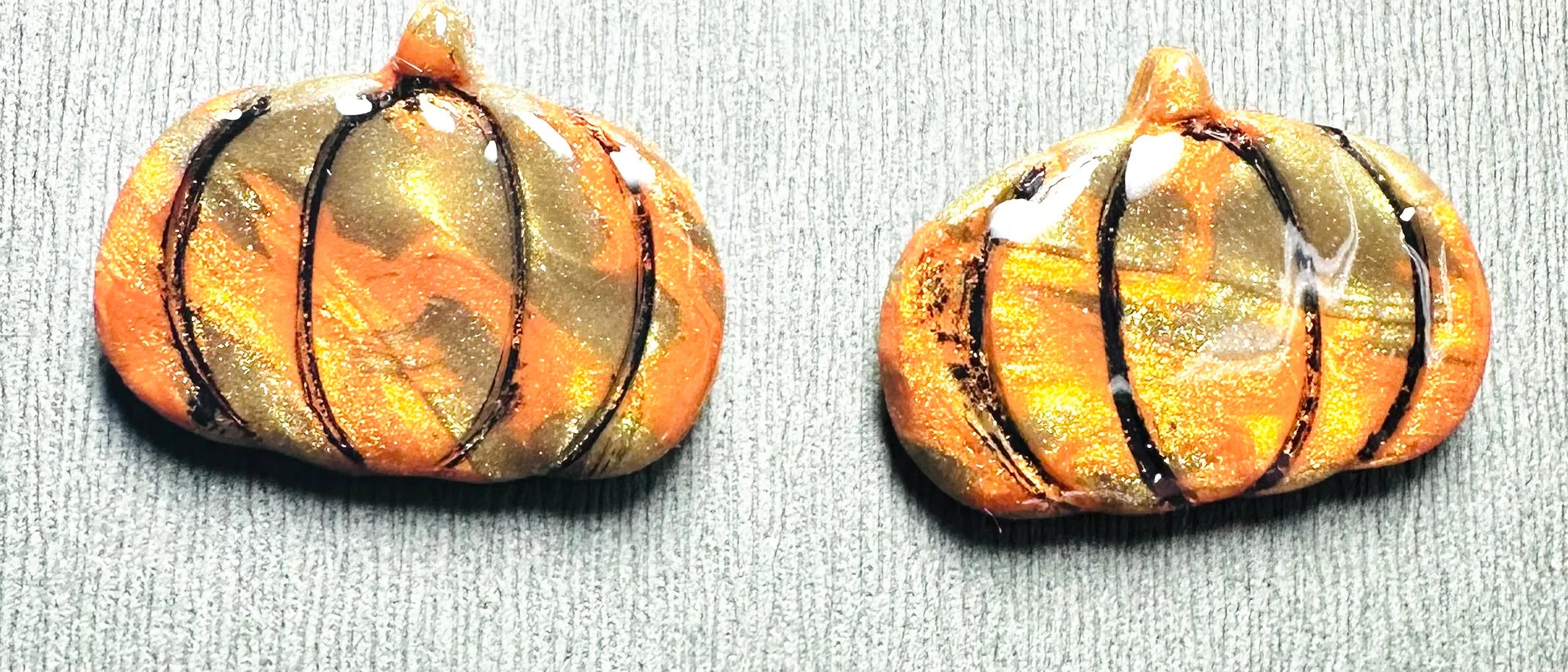 Fall Earrings Polymer Clay/ Pumpkin Earrings/ Leaf Earrings