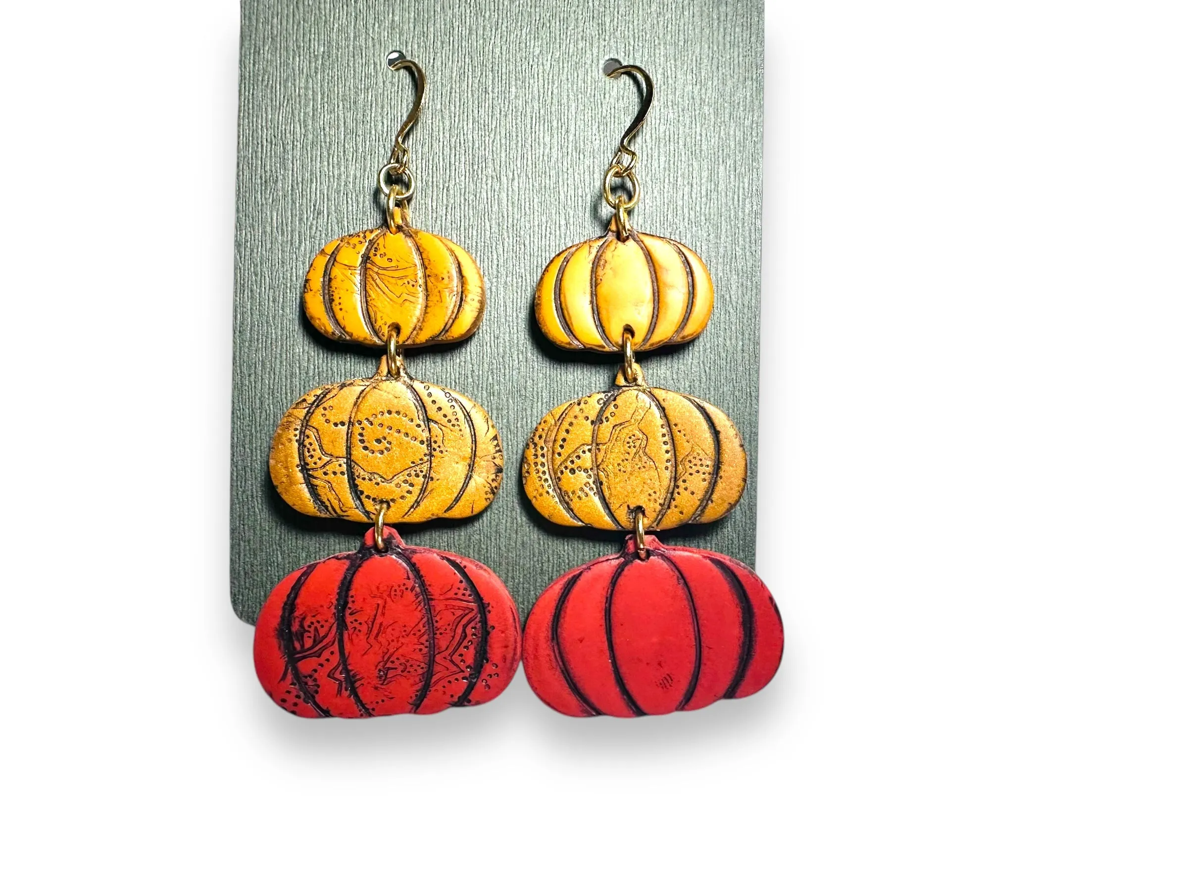 Fall Earrings Polymer Clay/ Pumpkin Earrings/ Leaf Earrings
