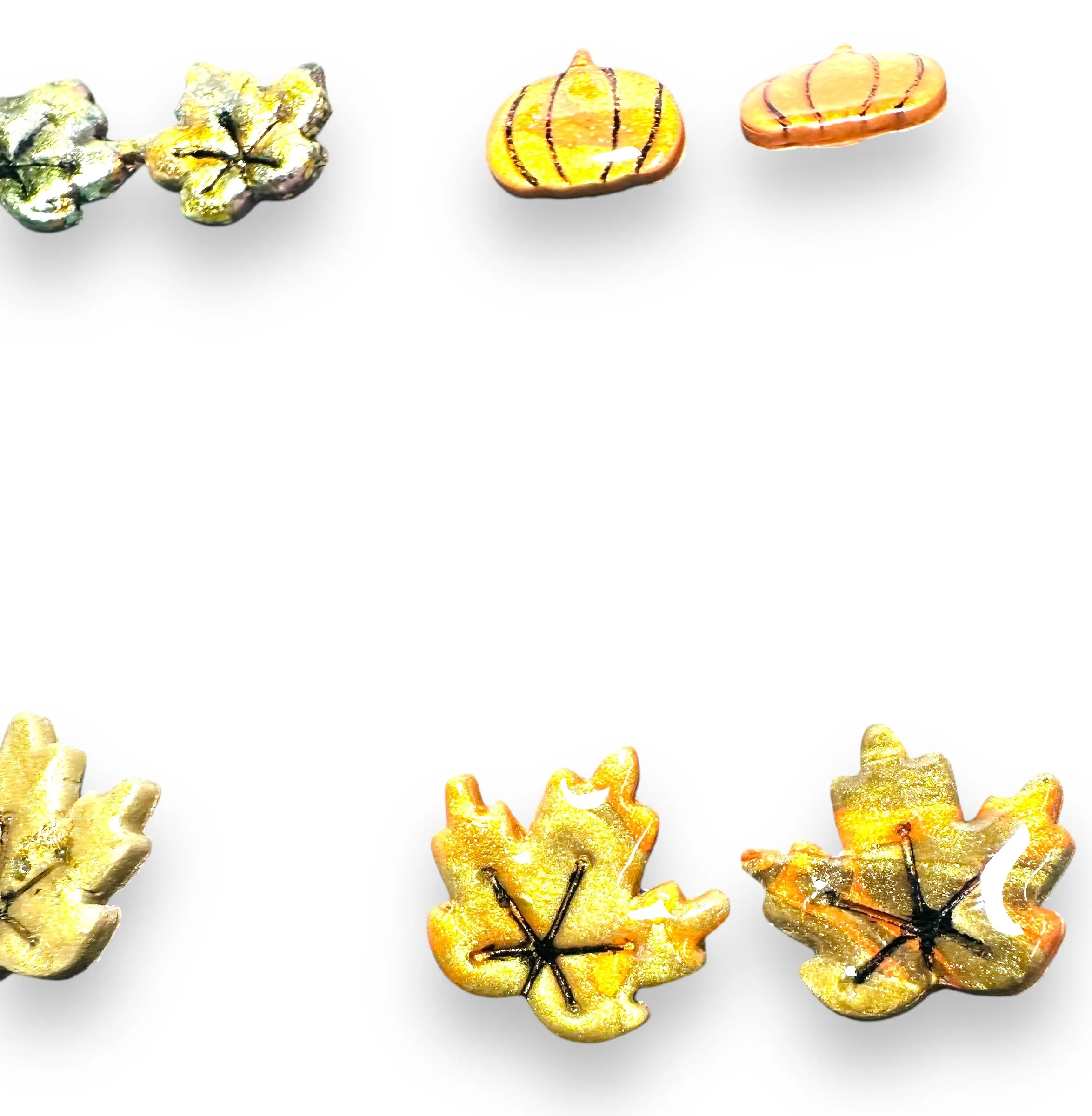 Fall Earrings Polymer Clay/ Pumpkin Earrings/ Leaf Earrings