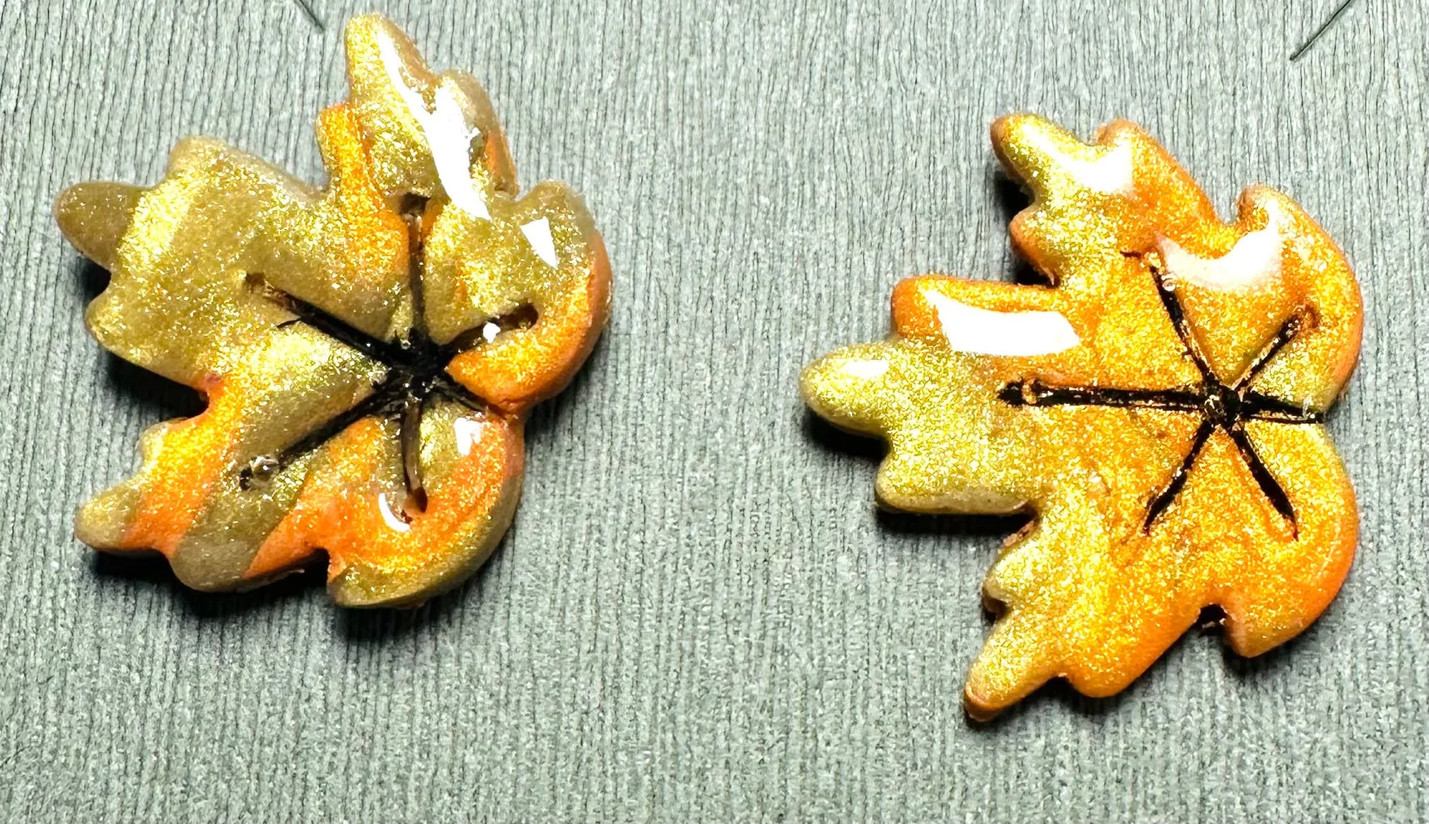 Fall Earrings Polymer Clay/ Pumpkin Earrings/ Leaf Earrings