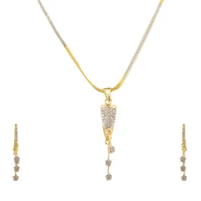 Fancy White Pearl Studded Pendant Necklace with earring For Women and Girls