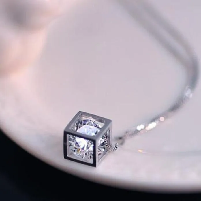 Fashion Jewelry Cube Zircon Jewelry Set for Her in 925 Sterling Silver