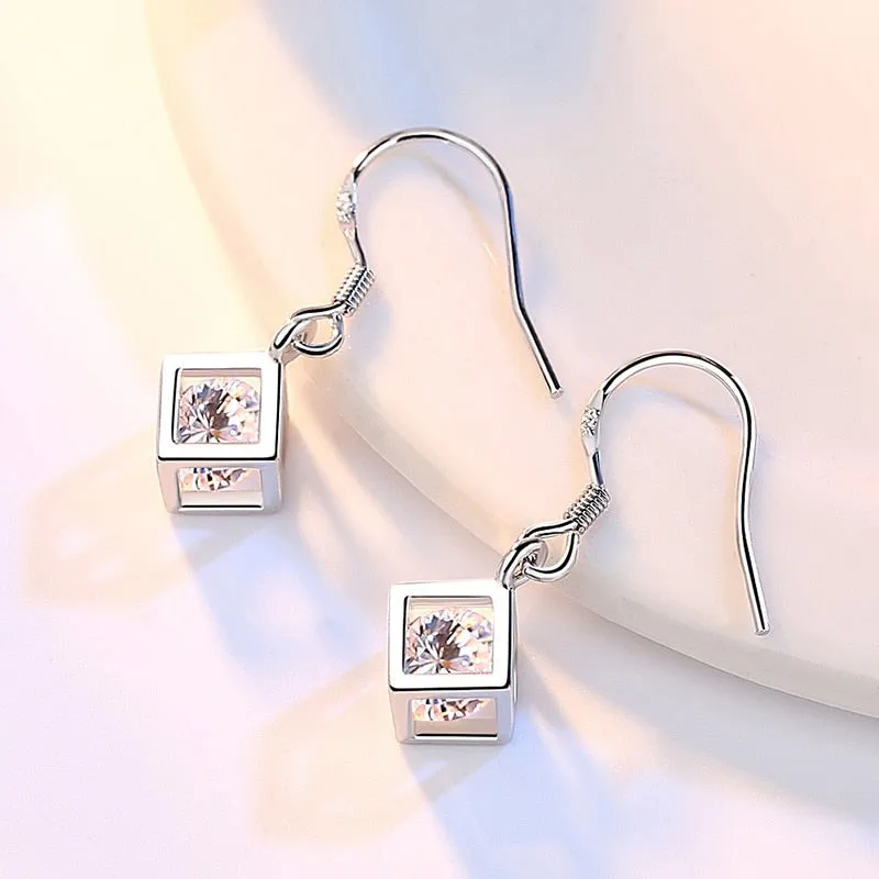 Fashion Jewelry Cube Zircon Jewelry Set for Her in 925 Sterling Silver