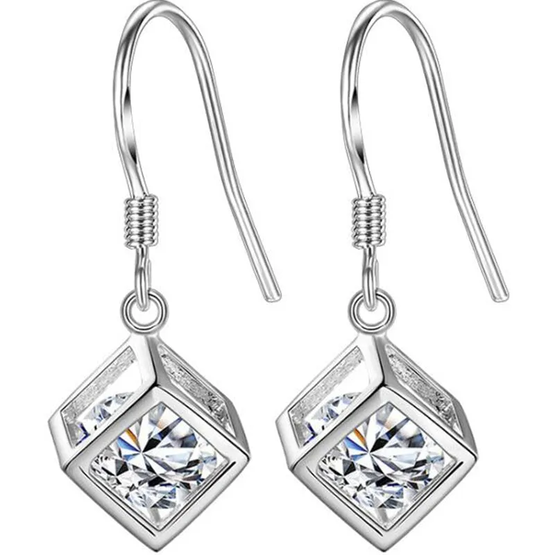 Fashion Jewelry Cube Zircon Jewelry Set for Her in 925 Sterling Silver