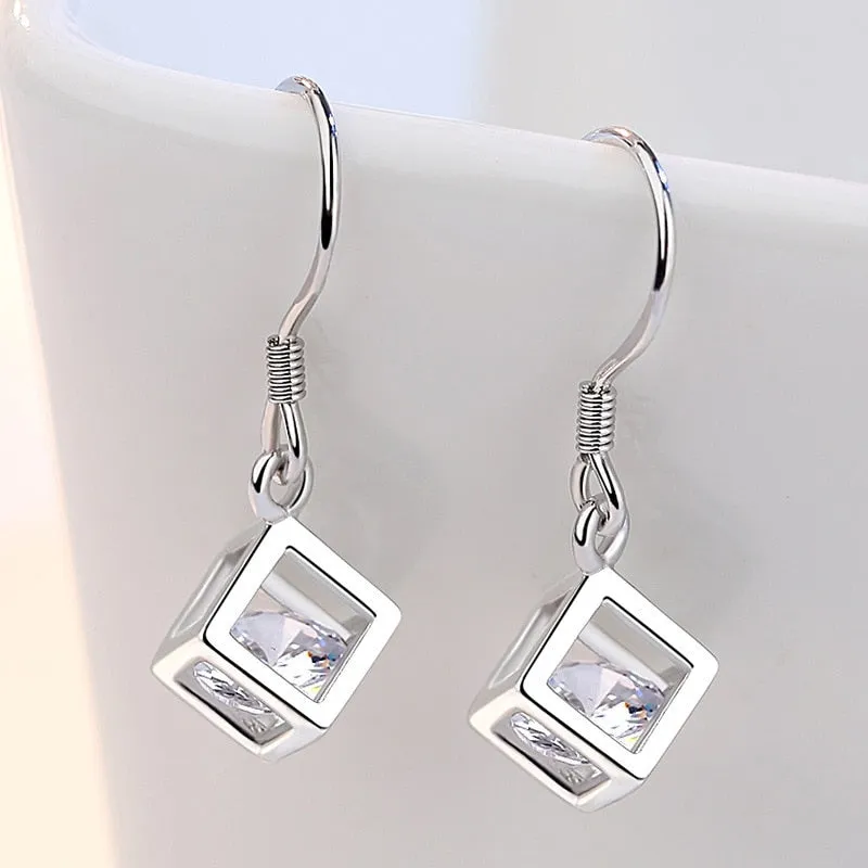 Fashion Jewelry Cube Zircon Jewelry Set for Her in 925 Sterling Silver