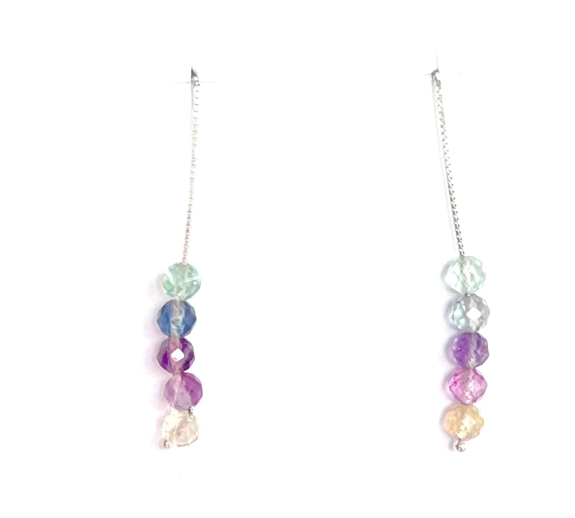 Fluorite Threader Earrings