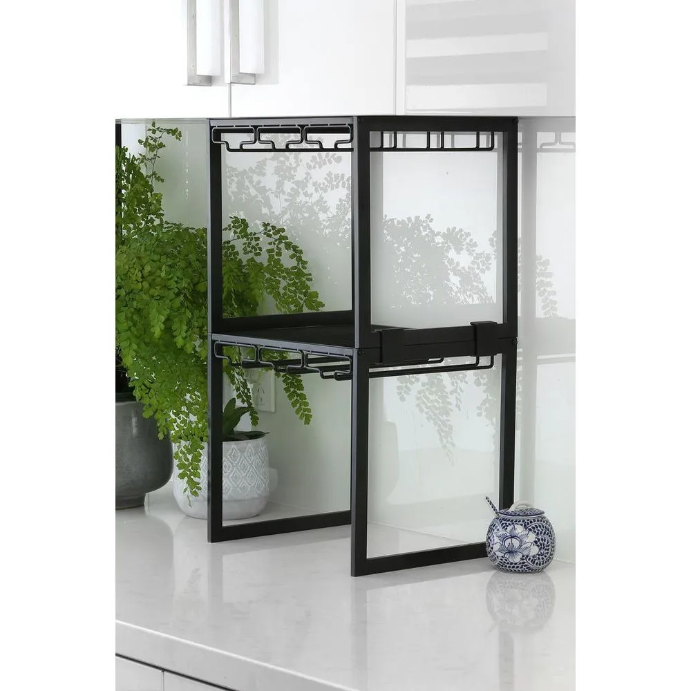 Freestanding Wine Glass Rack Matte Black